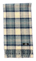 Pure lambswool tartan style check reversible scarf